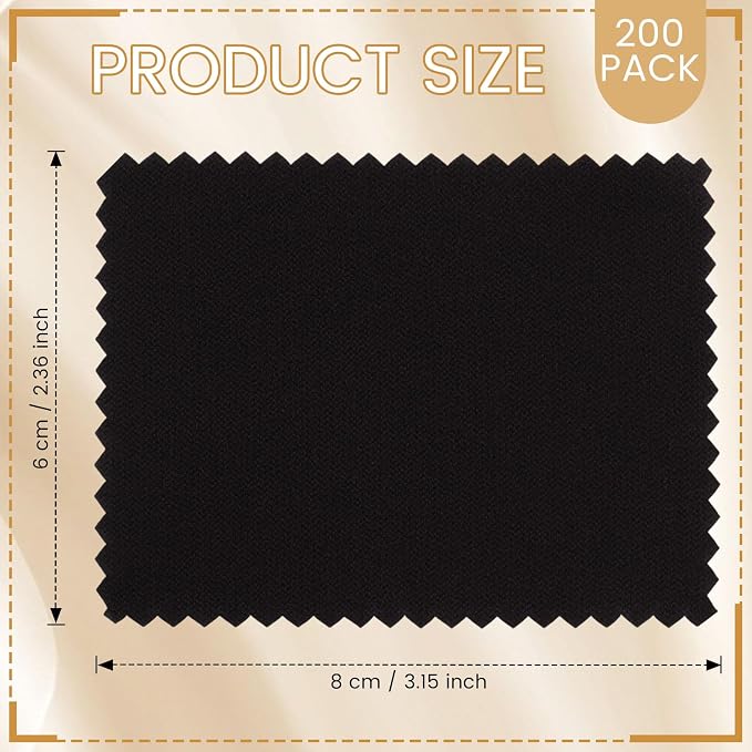 Tatuo 200 Pieces Jewelry Polishing Cloth 2.36 x 3.15 Inch Double-Sided - Image 2