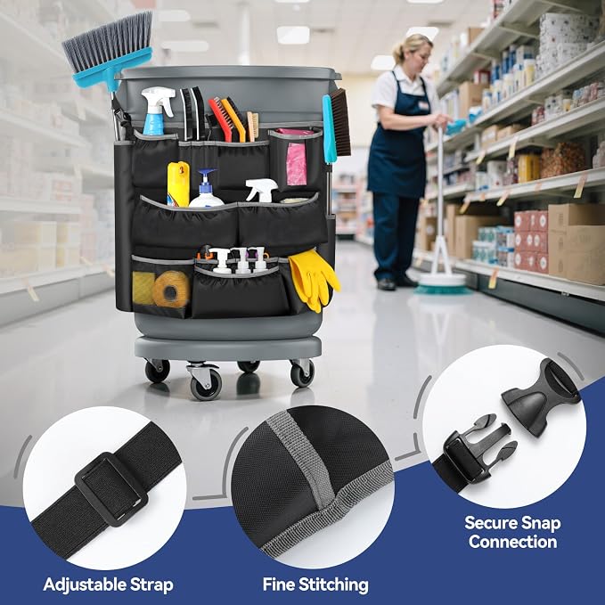 Housolution Trash Can Caddy Bag, Upgraded 3 Tier Large Capacity Cleaning - Image 3