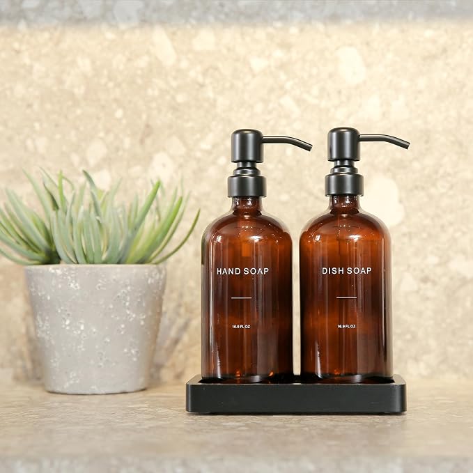 Amber Soap Dispenser Set, Soap Dispenser - Image 6