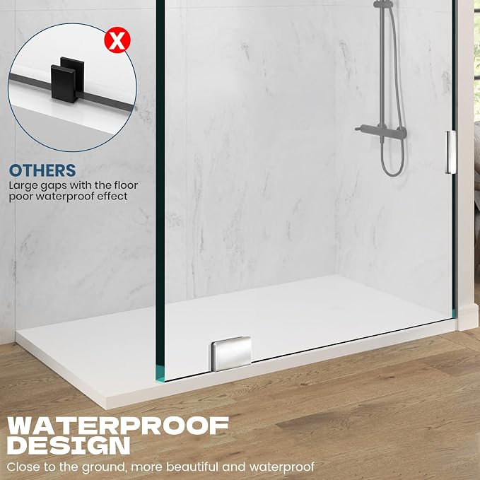30" W ×78" H Shower Glass Panel, Frameless Fixed Glass Shower Panel - Image 5