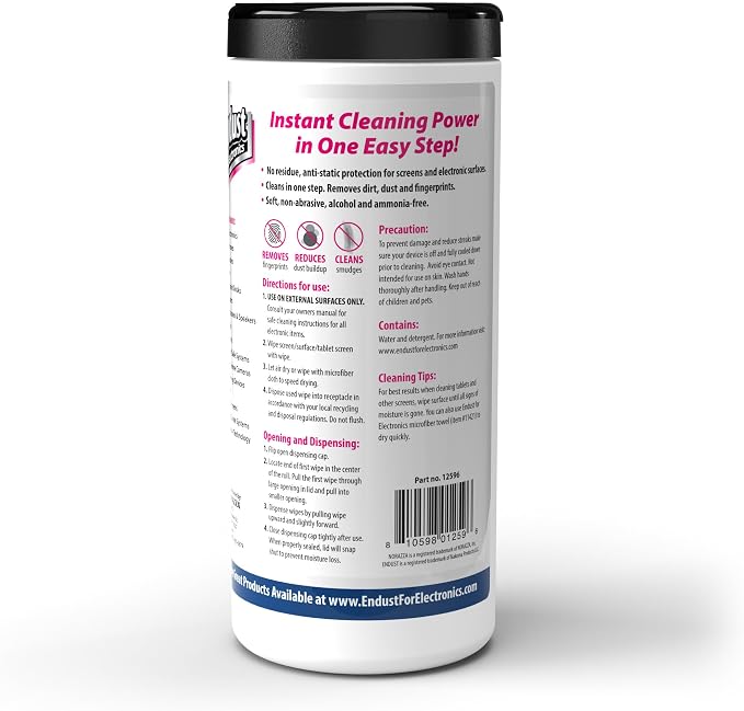 Endust For Electronics Screen Cleaner Wipes, Electronics Surface Cleaning Wipes - Image 3