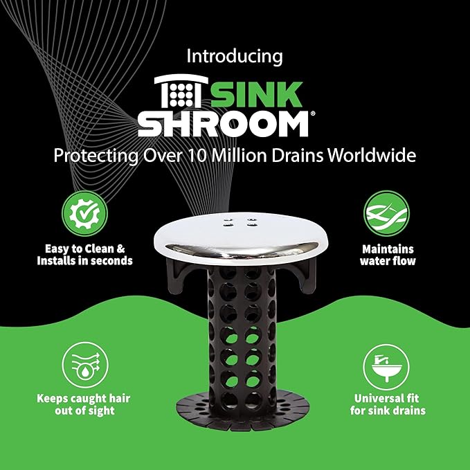 SinkShroom Chrome Edition Revolutionary Bathroom Sink Drain Protector Hair - Image 3