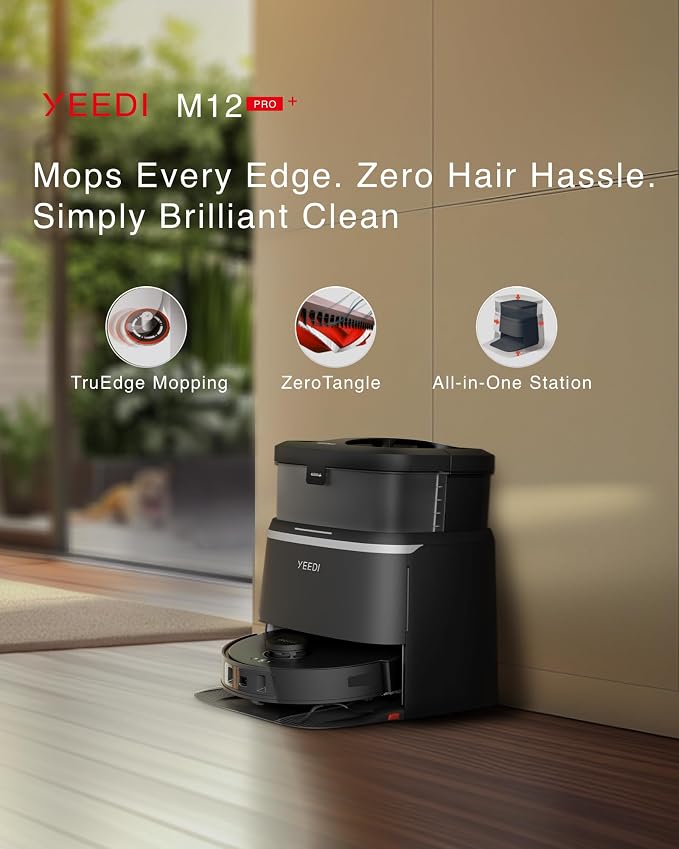 Yeedi M12 PRO+ Robot Vacuum and Mop, 11000Pa Strong Suction, ZeroTangle - Image 9