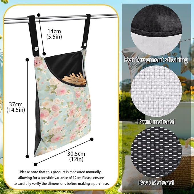 Clothes Pin Hanging Bag, Large Capacity Clothespin Bag Clothes Pin Hanging Bag - Image 6