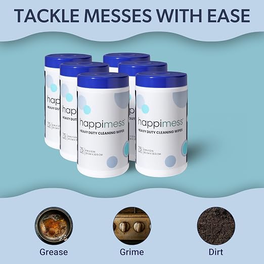 happimess WPE1001A-6SET Heavy Duty Cleaning Wipes, Extra Strong Cleaner - Image 5
