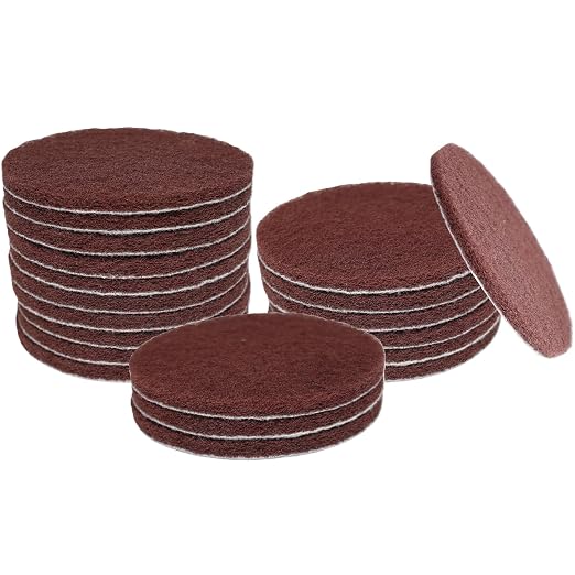 20 PCS 4 Inch 120 Grit Hoop and Loop Scrubber Scouring Pads Drill Scuffing Disc by SACKORANGE