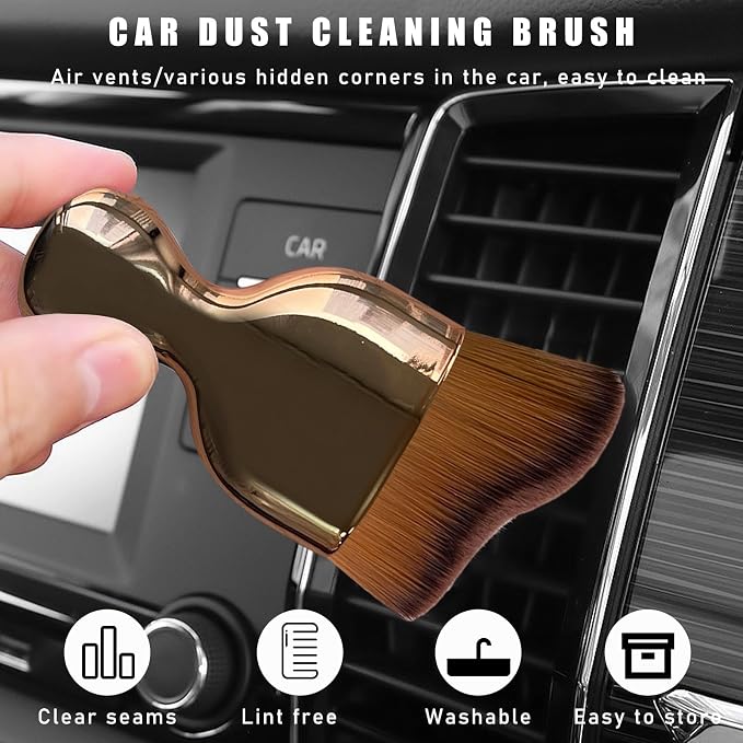 Car Interior Dust Brush, Soft Scratch Free Auto Detailing Brushes, Universal - Image 4