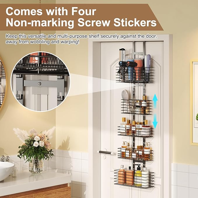 5-Tier Over The Door Organizer Bathroom - Image 2