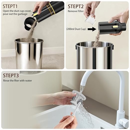 Cros 4-in-1 Mini Cordless Vacuum Cleaner, 21kPa Powerful Suction, Portable - Image 4