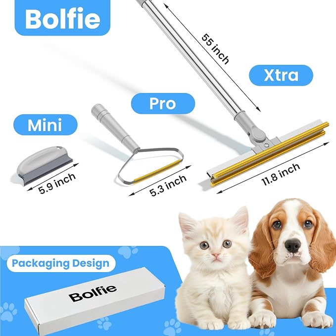 3 in 1 Carpet Rake for Pet Hair Removal, Tool Set of 3, 55” Long Handle Carpet - Image 3