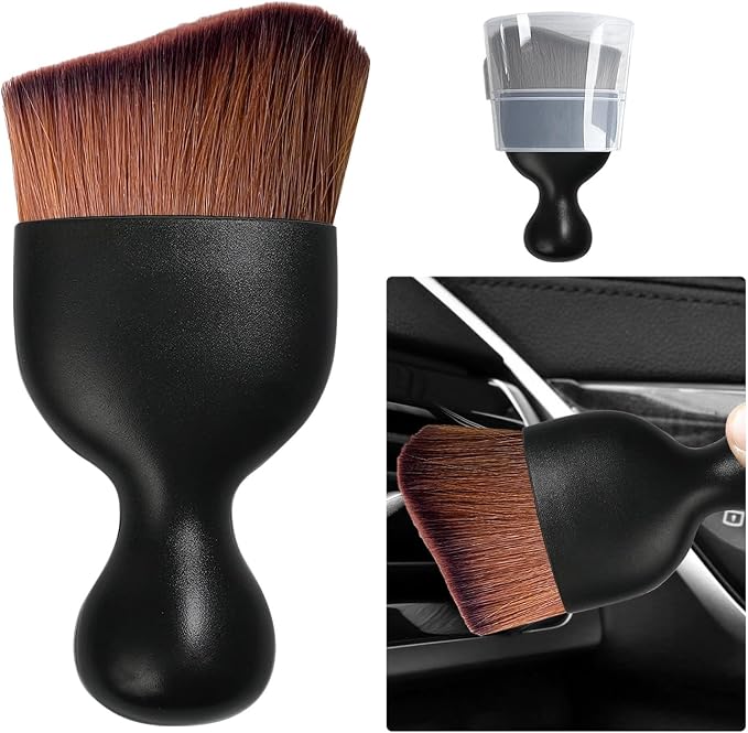 Ziciner Car Detailing Brush, Curved Soft Bristles Auto Removal Dust Collectors by Ziciner