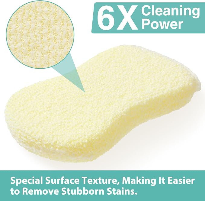 Sponges Kitchen Scrub Dish Sponge Scouring Pad, 6 Pack Cleaning Brush Scrubber - Image 4