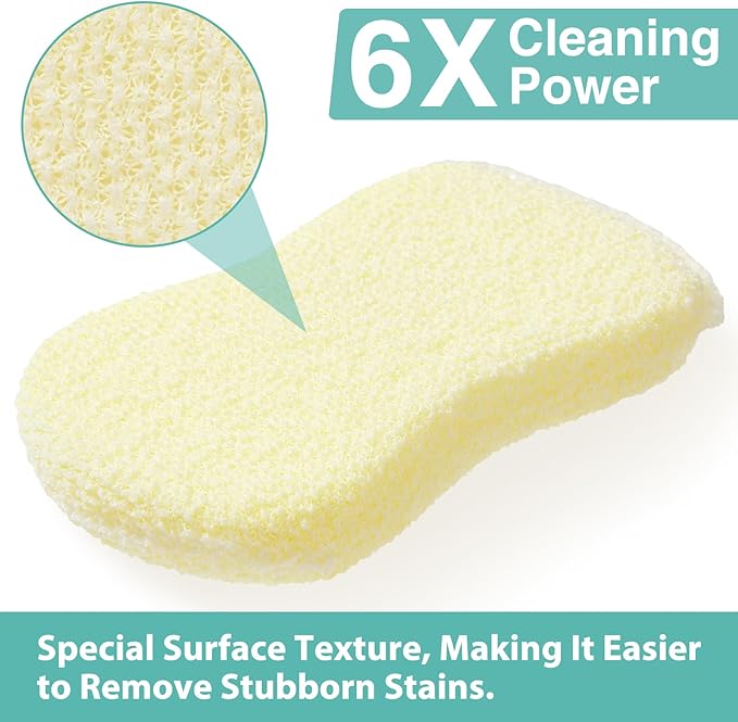 Sponges Kitchen Scrub Dish Sponge Scouring Pad, 12 Pack Cleaning Brush Scrubber - Image 4