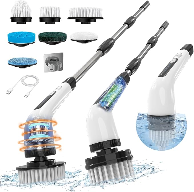 Electric Spin Scrubber, Cordless Cleaning Brush, Shower Scrubber by Unknown