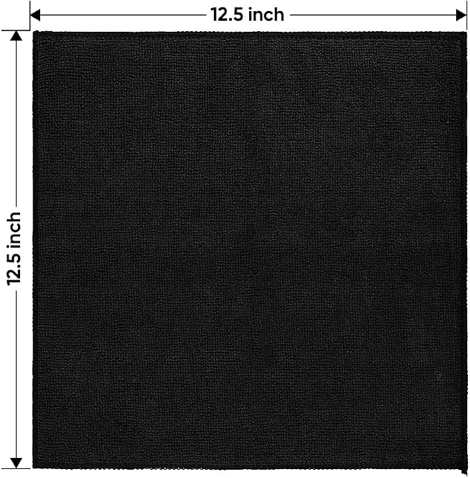 HOMEXCEL Black Microfiber Cleaning Cloth 6 Pack, 12.5 x 12.5 inch Microfiber - Image 7