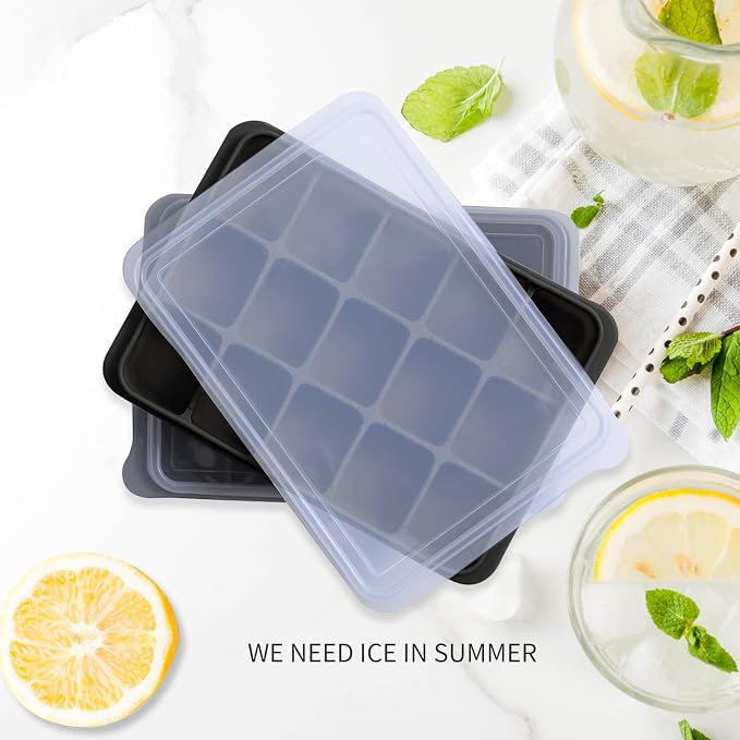 Tvmania Ice Cube Trays Set of 2, Easy Release 15 Flexible Silicone Ice Cube - Image 2