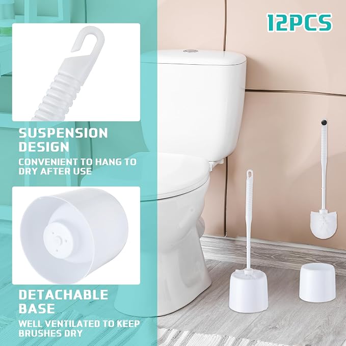 Roshtia 12 Sets Toilet Brush and Holder Set - Image 4