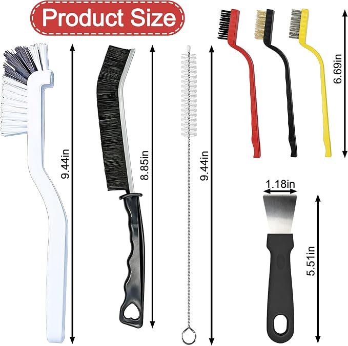 14Pcs Crevice Cleaning Brush Set, Hard Bristle Scrub Brushes Tools, V Shape - Image 2