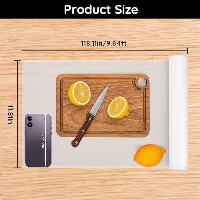 Kitchen Shelf Liner, 11.8" W x 118" L x 0.02" T, Cabinet Liners - Image 2