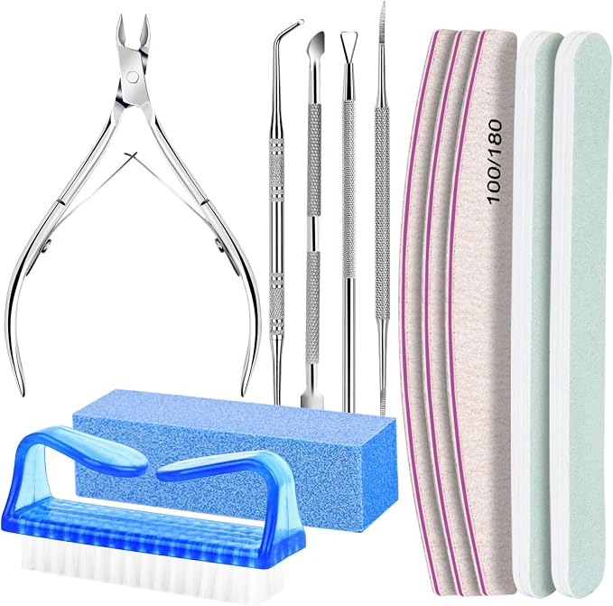 FANDAMEI Manicure Set, Nail Tools, Files 100/180, Buffer Block, Cuticle Nippers by FANDAMEI