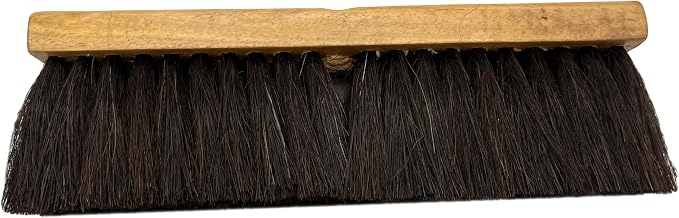 Pure Horsehair Push Broom Head, 12 inches, Heavy Duty Wood Block - Image 2