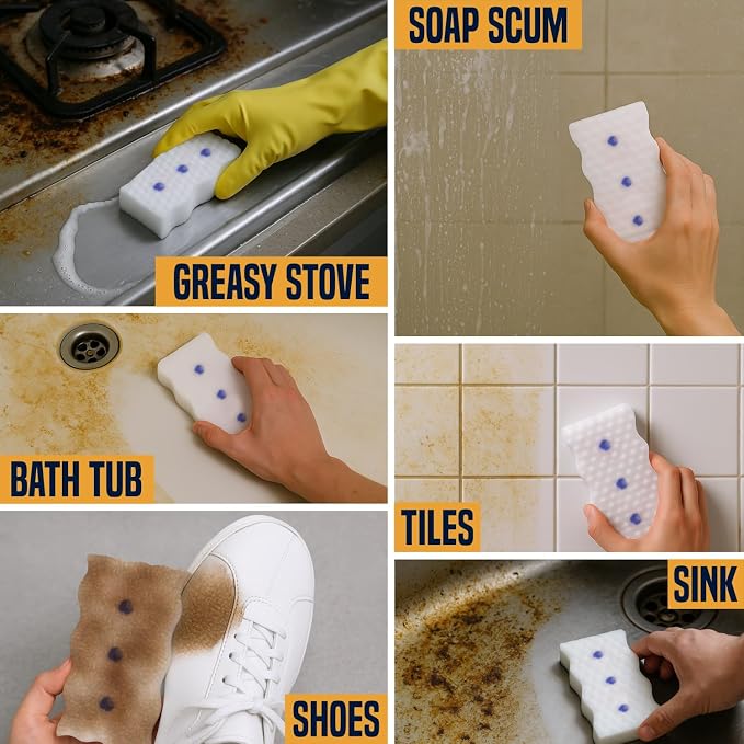 Magic Eraser Sponges 4 Pack – Thick Melamine Cleaning Sponges - Image 2