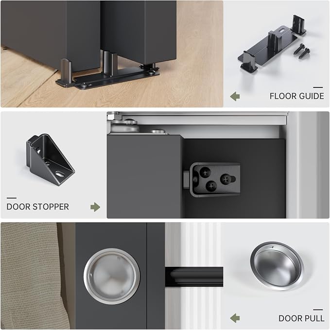 EaseLife 5FT/60in Bypass Double Sliding Pocket Door Hardware Kit, Commercial - Image 7