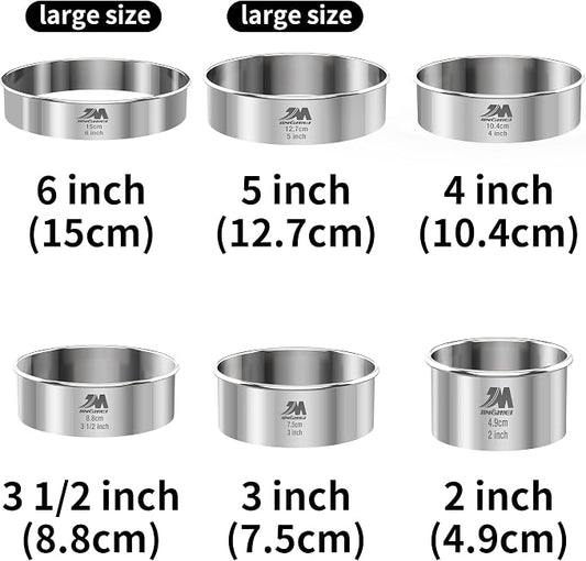 M JNGMEI 6 Pieces Stainless Steel Cookie Biscuit Cutter Set 2'' - Image 2