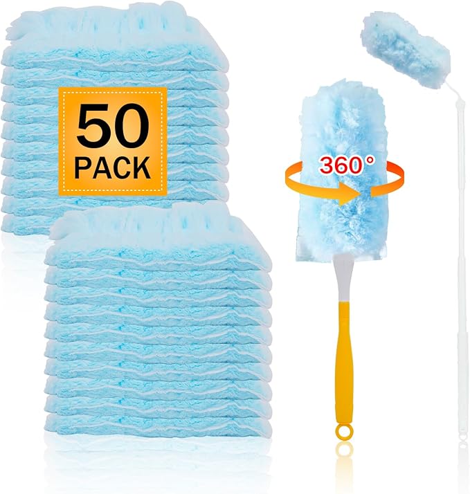 50PCS 360° Duster Refill for Swiffer Duster, Heavy Duty Refills Disposable by ibestby