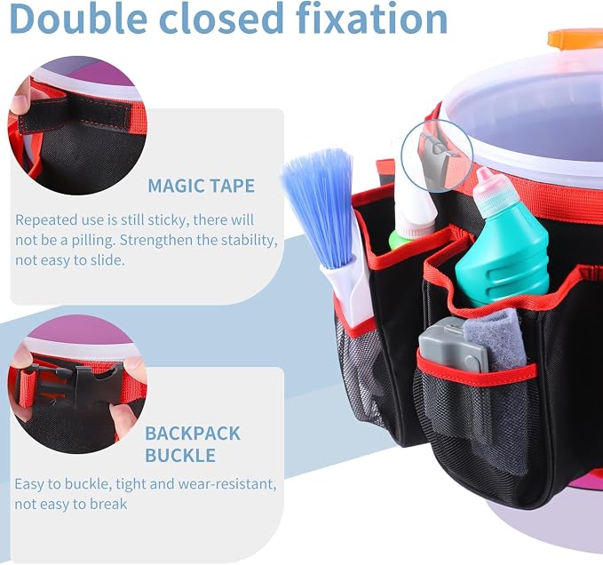 Bucket Cleaning Tool Organizer, Wash Tool Caddy 5-Gallon Organizer, 5 Gallon - Image 4