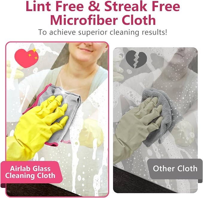 Airlab Glass Polishing Cloth Streak Free Miracle Microfiber Cleaning Cloth Lint - Image 8