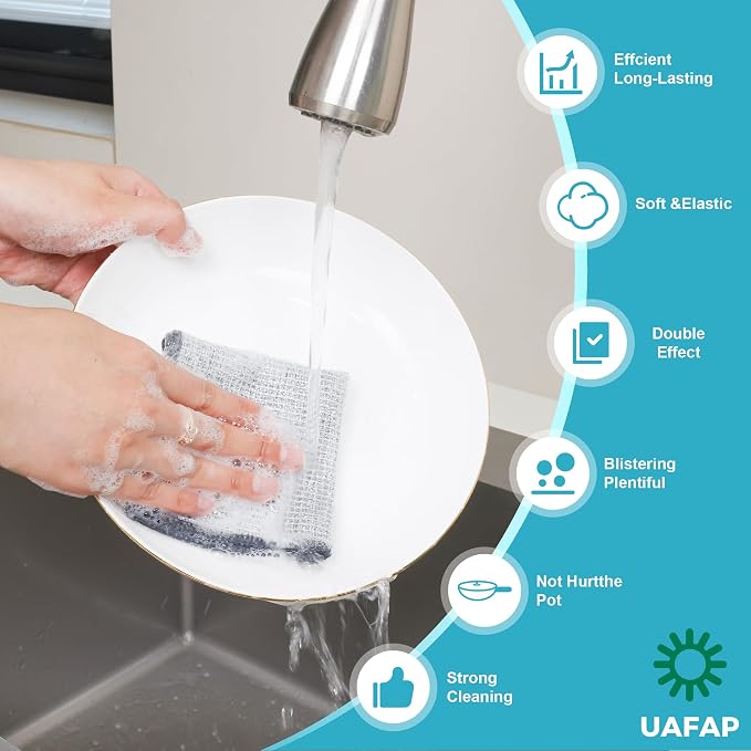 12 PCS Non Scratch Wire Dishcloth, Cleans Fast Without Scratching, Stands Up to - Image 3