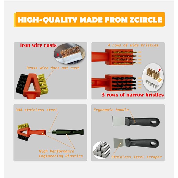 3Pcs, Brass Brush, Wire Brush, Metal Brush, Nylon Brush, Rust Cleaner - Image 4