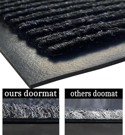 SRDDQLC Door Floor Mat Commercial Grade Large Size Heavy Duty Tough Entry Collection Slip Skid Entrance Mat with Rubber Backing Low Profile and Easy to Clean Indoor Outdoor Rug,3x4FT,Black