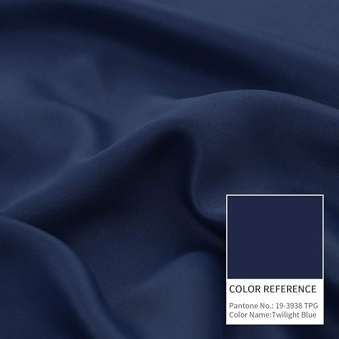 BGment Blackout Curtains for Bedroom 48 Inch Length - Short Thermal Insulated Drapes with Rod Pocket Room Darkening Privacy for Living Room Windows, 42 x 48 Inch, 2 Panels, Navy Blue