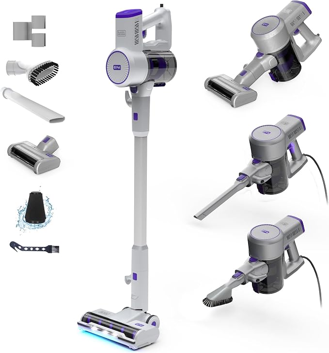 Black+Decker Powerseries+ Corded 4 in 1 Stick Vacuum, Upright to Hand-Vac Multi by BLACKDECKER