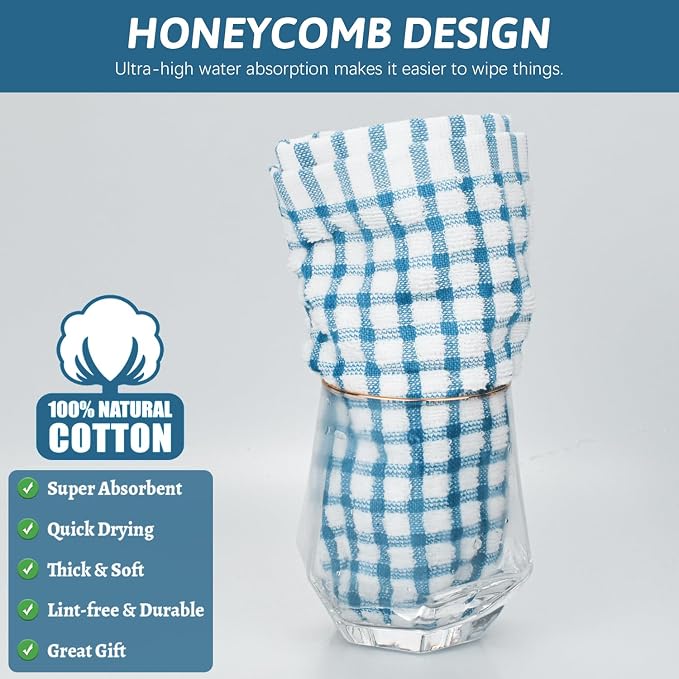 Nialnant 8 Pcs Kitchen Dish Rags, 100% Cotton Soft Absorbent Quick Drying Dish - Image 4