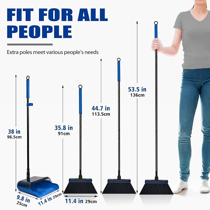 JEHONN Broom and Dust Pan, Upgraded Large Foldable Dustpan - Image 8