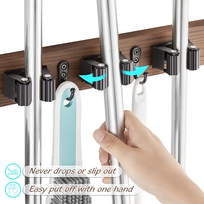 2 Pack Mop Broom Holder Wall Mount - Image 2