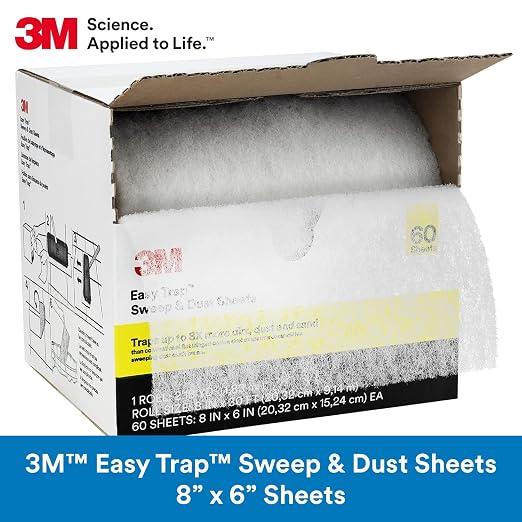 3M Easy Trap Sweep and Dust Sheets, 1 Roll of 250 8" x 6" Sheets, Disposable - Image 2