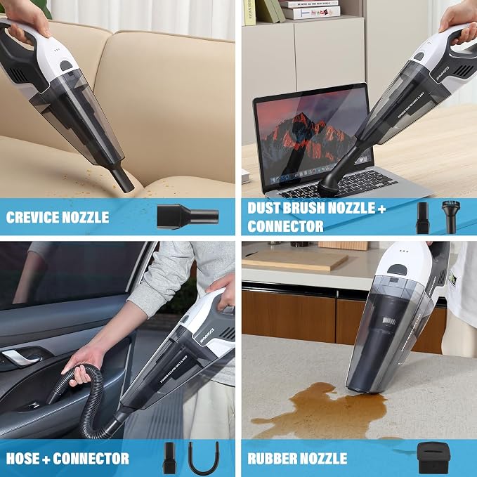9700Pa Handheld Vacuum Cordless, 100W Portable Car Vacuum, Wet Dry Hand Held - Image 3