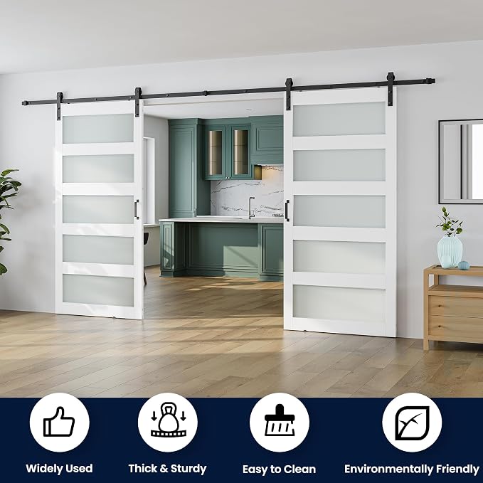 SmartStandard 84 x 84 in Glass Barn Door - Image 2