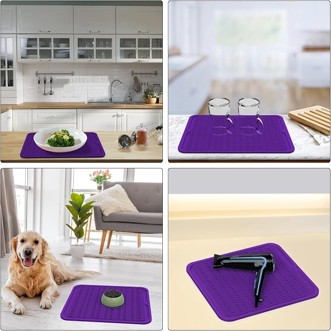 ZLR Silicone Dish Drying Mat for Kitchen Counter, Eco-Friendly Fast Dry Dish Mat - Image 9