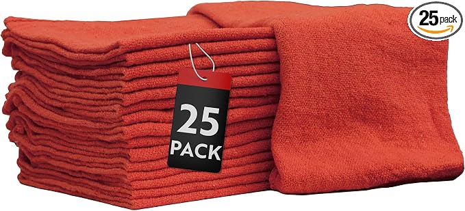 Nabob Wipers Auto Mechanic Shop Towels 25 Pack Bulk Shop Rags 100% Cotton Size by Nabob+Wipers