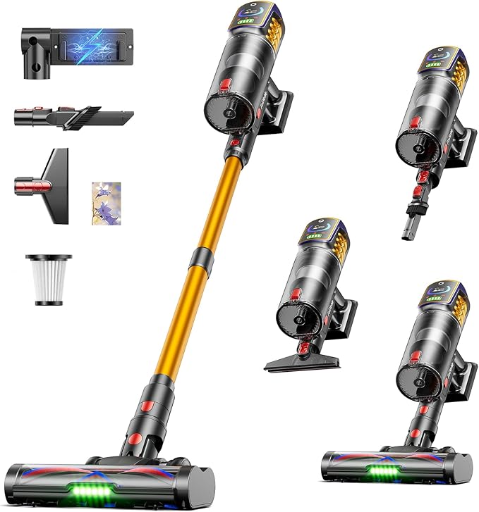 Cordless Vacuum Cleaner, 48KPa/580W/65Mins Vacuum, Self-Standing Vacuum Cleaners by Unknown