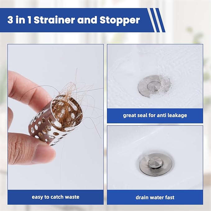 Universal Bathroom Sink Drain Strainer Hair Catcher Upgraded - Image 3