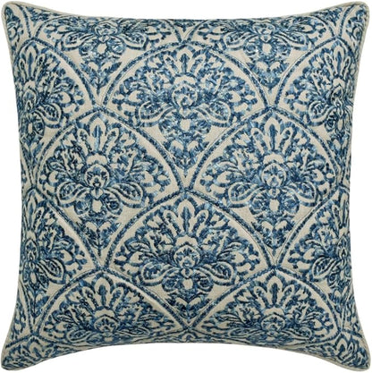 The HomeCentric King/Queen/Twin Blue Designer Twin 53"x18" Bed Runner with 2 Pillow Cover, Embroidery, Quilted Bed Scarf on Cotton Fabric - Farzeen Blue
