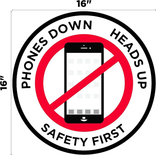 "Phones Down Heads Up" Safety Sign - Image 2