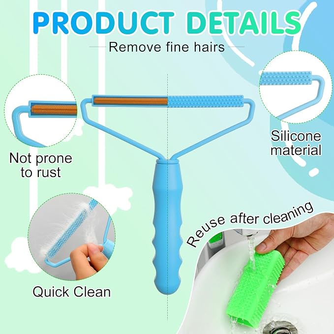 Honeydak 3 Pieces Hair Remover Tool Dog Hair Remover Pro Silicone Cleaner Brush - Image 5