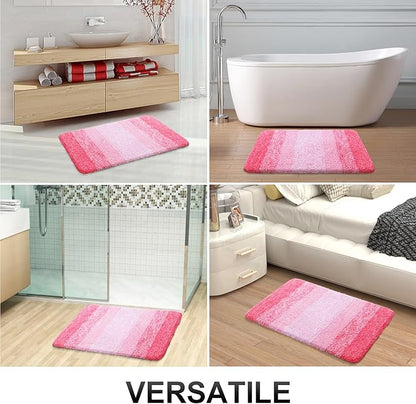 OLANLY Bathroom Rugs Mat 30x20, Extra Soft Absorbent Microfiber Bath Rugs, Rubber Backing, Quick Dry, Machine Washable Bath Mats for Bathroom Floor, Tub and Shower, Home Decor Accessories, Pink
